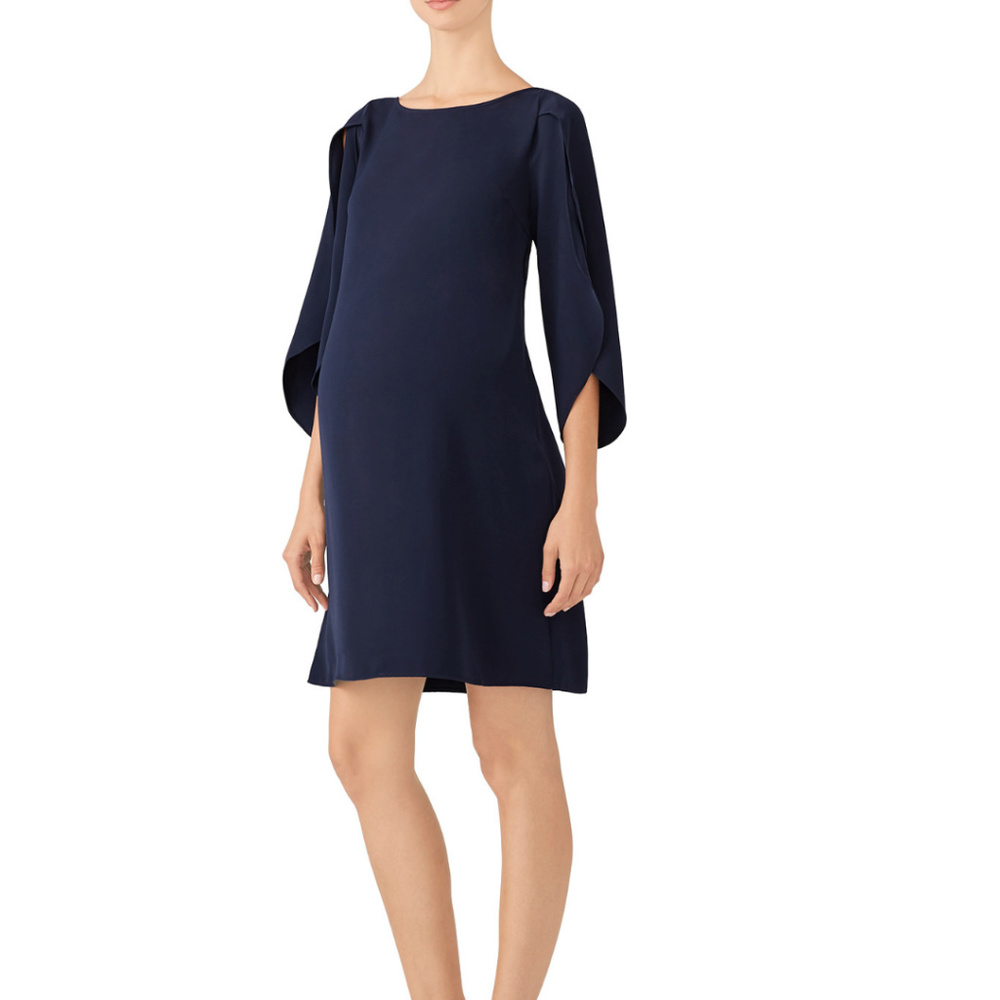 Ingrid & Isabel Navy Tulip Sleeve Maternity Dress